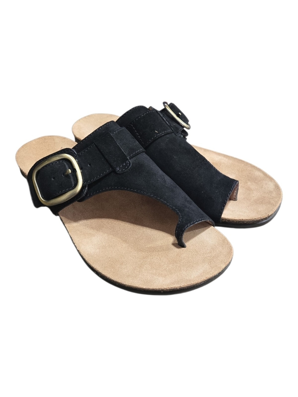 Dansko Rylee Black Suede Toe Post Slide Sandals Women's Size 39 US 8.5-9